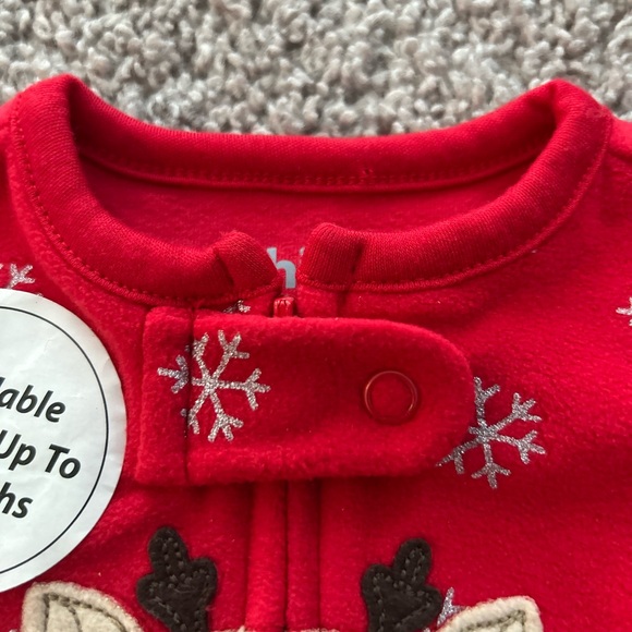 Carters Child of Mind Newborn Christmas Holiday One Piece Zip Up PJ’s NWOT - Picture 3 of 7